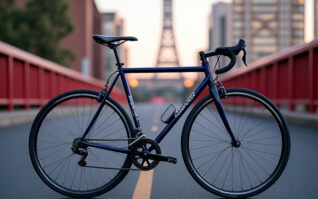 A vintage 1985 Schwinn Le Tour converted to an e-bike, featuring a TSDZ2 Mid-Drive motor and discreet battery, parked near Portland's Hawthorne Bridge.