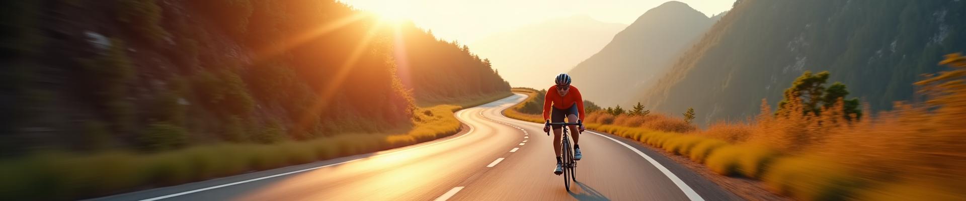 Dynamic shot of an electric road cyclist in motion, blurring speed and performance.